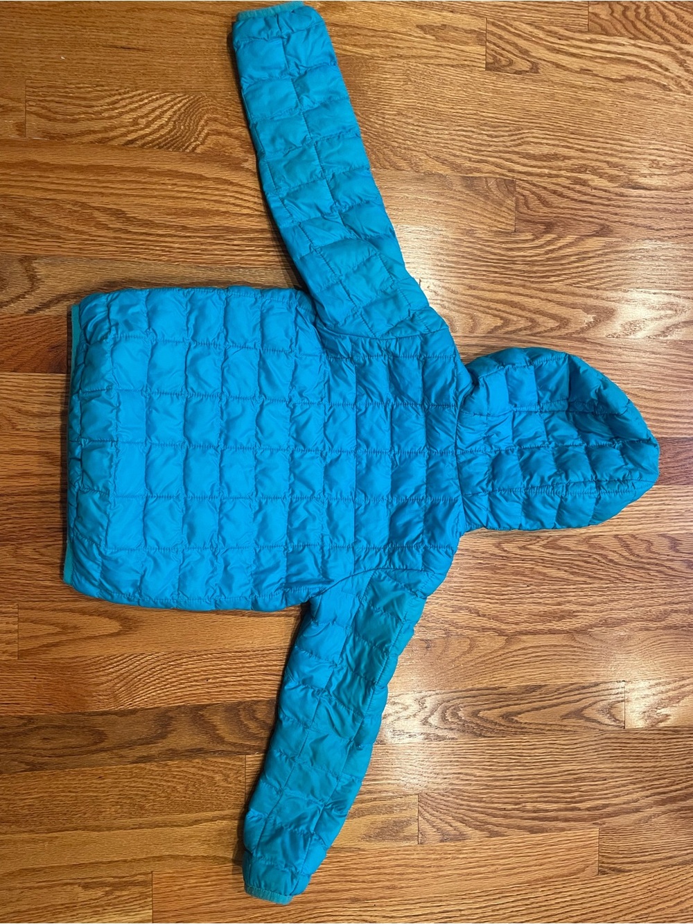 The North Face Kids Blue Hooded Puffer Jacket - Picture 6 of 9
